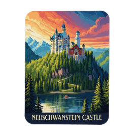 Neuschwanstein Castle Tyskland Travel Magnet