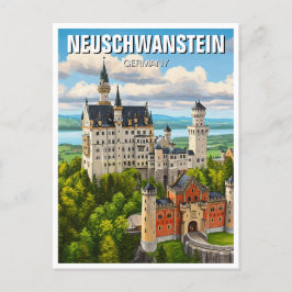 Neuschwanstein Castle Tyskland Travel Vykort