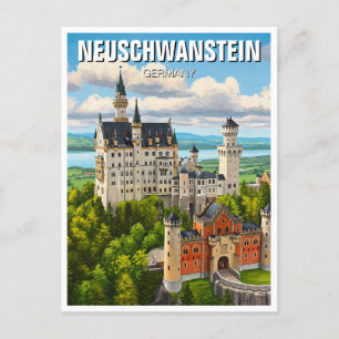 Neuschwanstein Castle Tyskland Travel Vykort