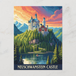 Neuschwanstein Castle Tyskland Travel Vykort