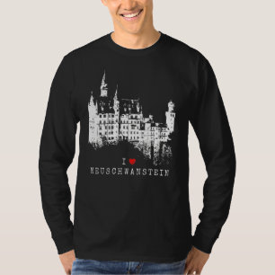 Neuschwanstein Castle Vintage Bavaria I Kärlek Ger T Shirt