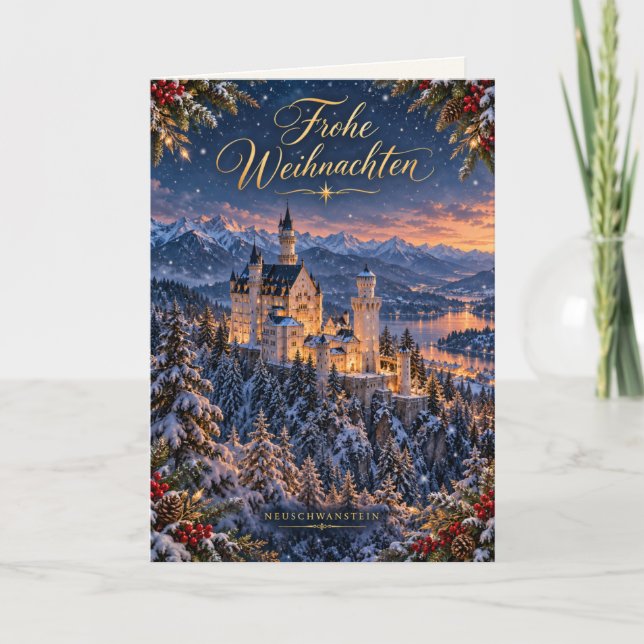 Neuschwanstein God Jul Helgkort (Framsida)