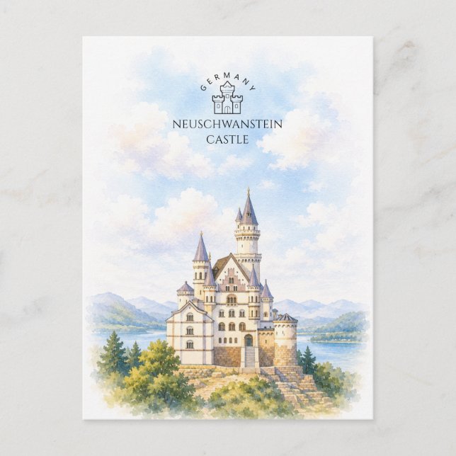 Neuschwanstein slott | Arkitektur Landskap Helg Vykort (Framsida)