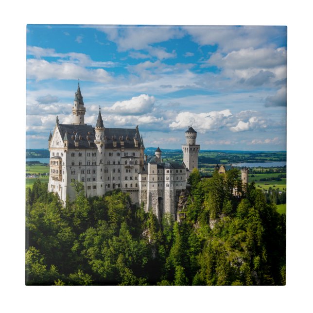 Neuschwanstein slott - Bayern - Tyskland Kakelplatta (Framsidan)