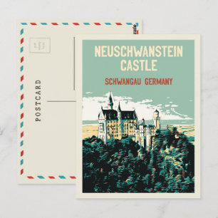 Neuschwanstein-slott i Schwangau, Tyskland Postca Vykort
