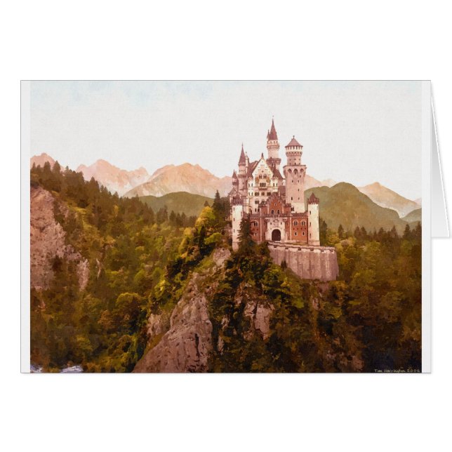 Neuschwanstein slott II Hälsningskort (Framsidan Horizontal)