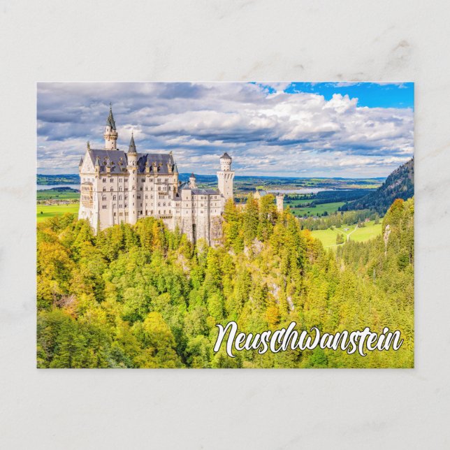 Neuschwanstein slott, Tyskland Vykort (Framsida)