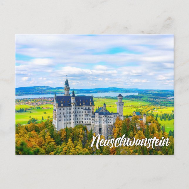 Neuschwanstein slott, Tyskland Vykort (Framsida)