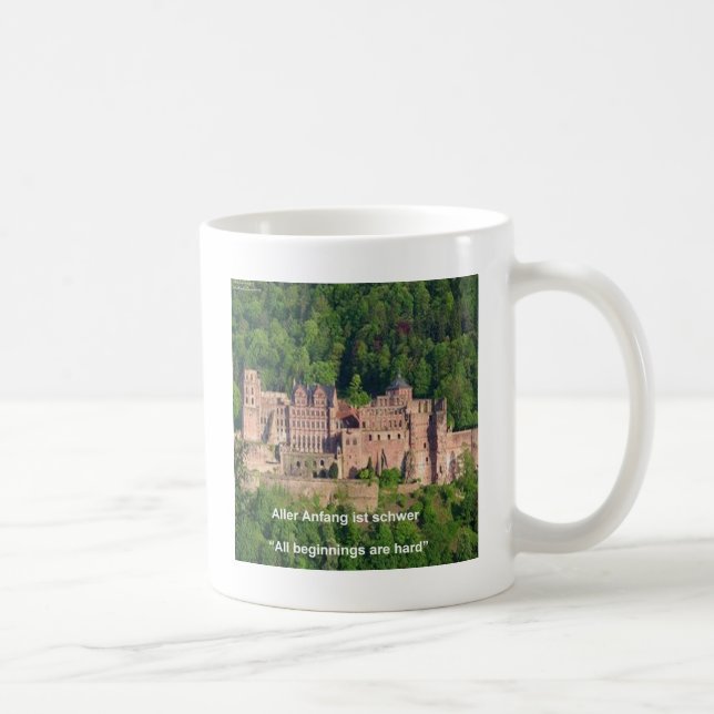 Neuschwanstein slottet Frankfurt & tyskt citat Kaffemugg (Höger)