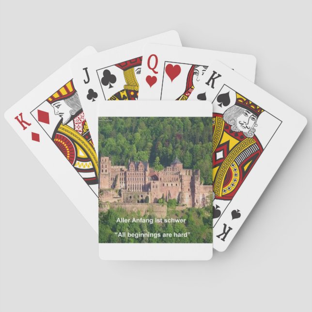 Neuschwanstein slottet Frankfurt & tyskt citat Spel Kort (Baksidan)