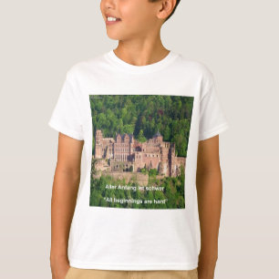 Neuschwanstein slottet Frankfurt & tyskt citat T Shirt