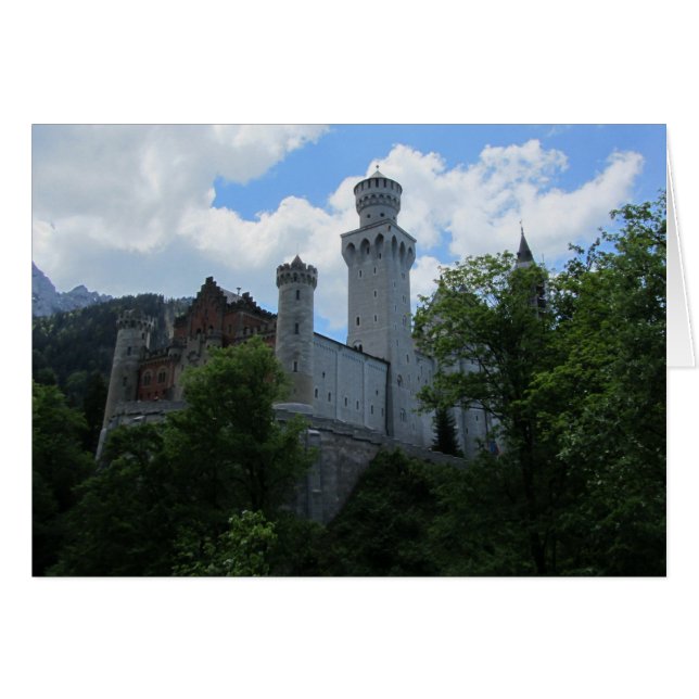Neuschwanstein slottet hälsningskort (Framsidan Horizontal)