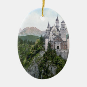 Neuschwanstein slottLithograph Julgransprydnad Keramik