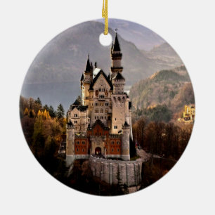 Neuschwanstein slottTyskland Julgransprydnad Keramik