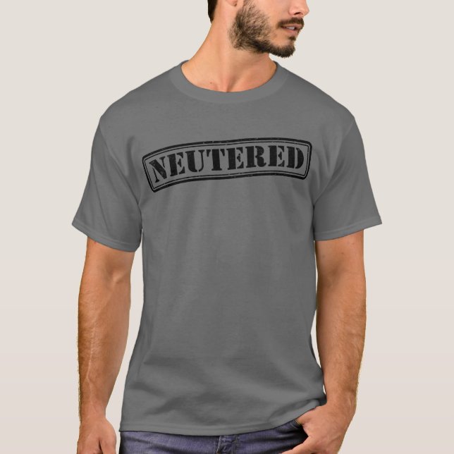 Neutered Frimärke Funny Manar Vasectomy Gift Vasec T Shirt (Framsida)
