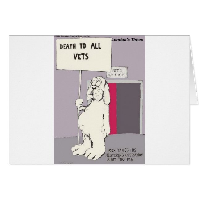 Neutered Hund Fight Back Funny Gifts & Tees Hälsningskort (Framsidan Horizontal)