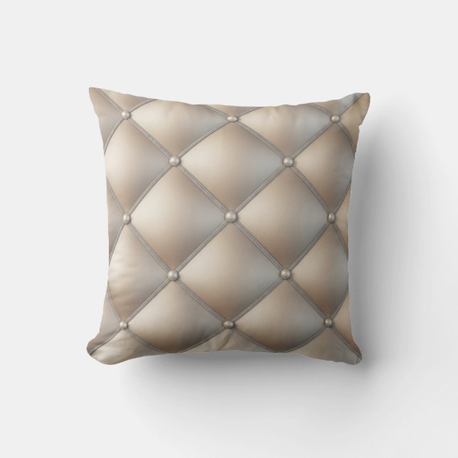 Neutral 3D Diamond Throw Pillow: AccessorizedPearl Kudde (Framsida)