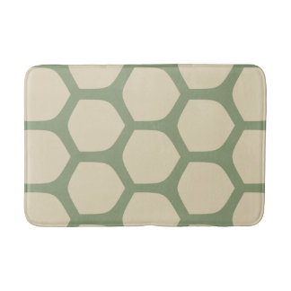 Neutral Abstrakt Grön & Beige Minimal Mönster Badrumsmatta