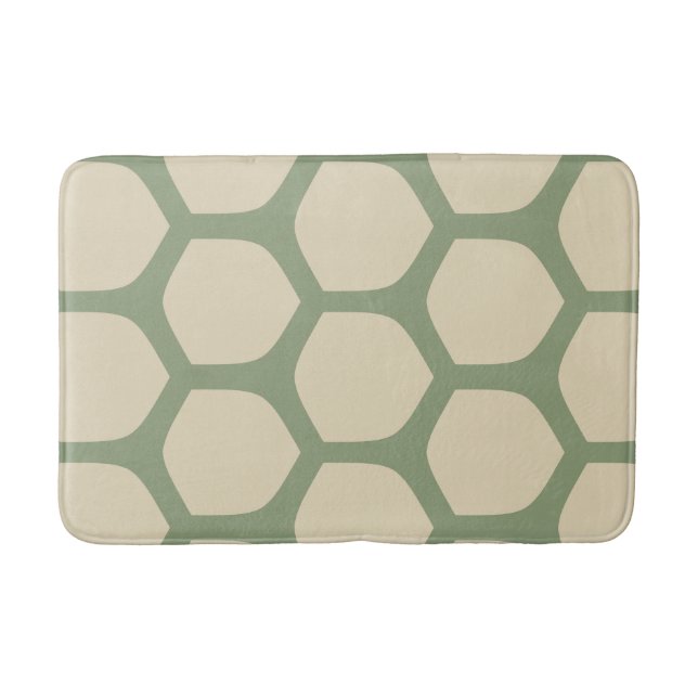 Neutral Abstrakt Grön & Beige Minimal Mönster Badrumsmatta (Framsidan)
