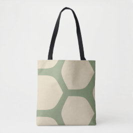 Neutral Abstrakt Grön & Beige Minimal Mönster Tygkasse
