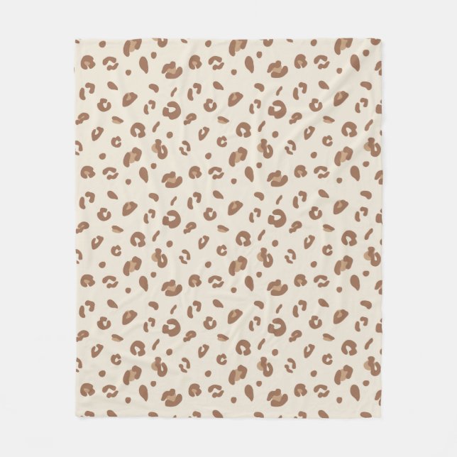 Neutral Abstrakt Leopardmönster | Modern An Fleecefilt (Framsidan)