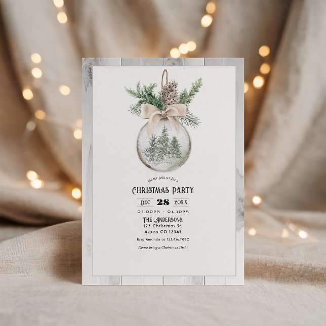 Neutral Akvarell Boho Julfest Inbjudningar (Neutral Watercolor Boho Christmas Party Invitation)
