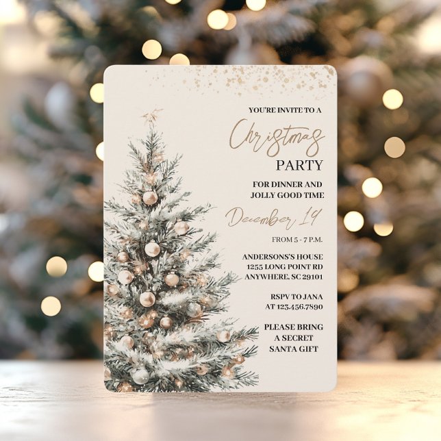 Neutral akvarell julfest inbjudningar (Skapare uppladdad)