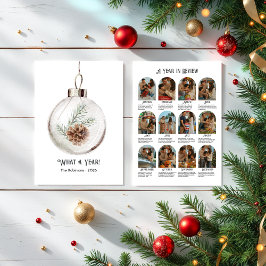 Neutral Akvarell Kottar Årsöversikt Högtid Julkort