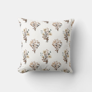 Neutral akvarell vildblomma kudde
