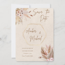 Neutral and Floral Save the Date Invitations Inbjudningar
