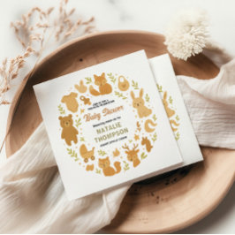 Neutral Baby Boy Shower | Cute Safari Animal Pappersservett