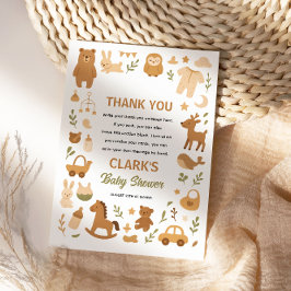 Neutral Baby Boy Shower | Cute Safari Animal Tack Kort