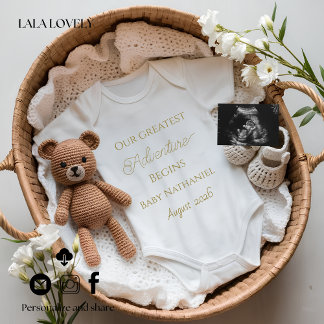 Neutral Baby Reveal Pregnancy announcement card Meddelande