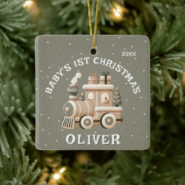 Neutral Baby’s 1st Christmas Train Keepsake Julgransprydnad Keramik