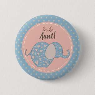 Neutral baby shower för lantliga blått mig knapp