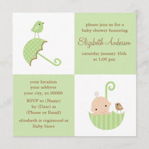 Neutral baby shower inbjudningar