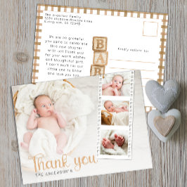Neutral Baby Shower Thank You Photo Postcard Vykort