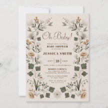 Neutral babydusch för modern Boho Folk Gender Neut