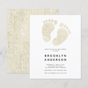 Neutral babystötare för baby fötter Guld Glitter