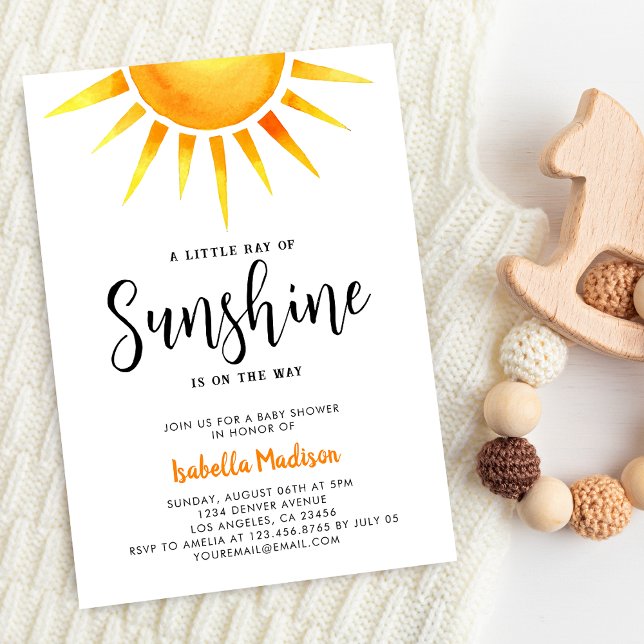Neutral babystövel för solljus inbjudningar (Sunshine Gender Neutral Baby Shower Invitation
)