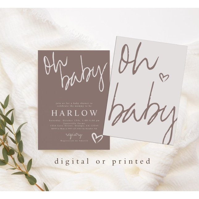 Neutral babystövel Inbjudan i Modern Oh Baby (Skapare uppladdad)