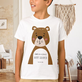 Neutral Bear Baby Shower Keepsake Outfit T Shirt
