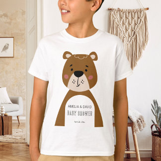 Neutral Bear Baby Shower Keepsake Outfit T Shirt