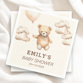 Neutral Bearly Can Wait Baby Shower  Pappersservett