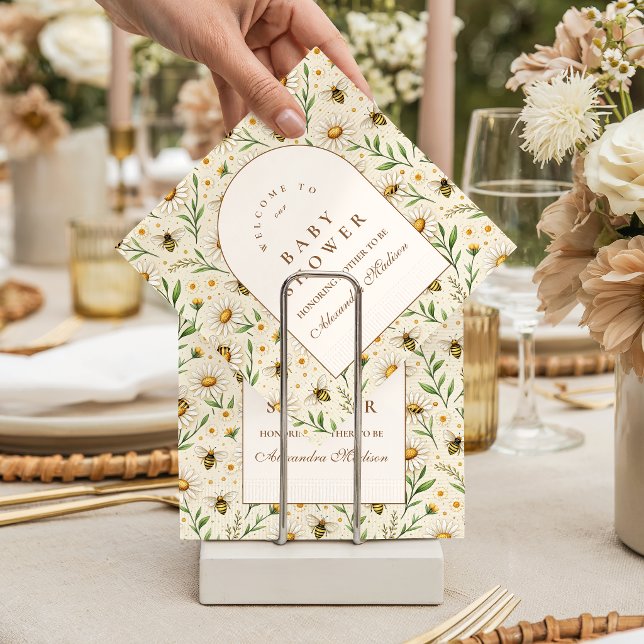 Neutral Bee Baby Shower Pappersservett (Skapare uppladdad)