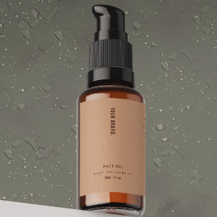 Neutral Beige 2oz Droppflasketikett Vattentät Etik Mat Etiketter