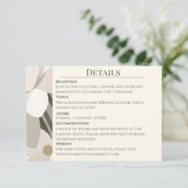 Neutral Beige Abstrakt Modern Redaktionell Bröllop Tilläggskort