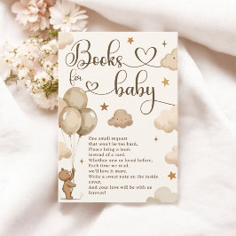 Neutral Beige Björn Böcker för Baby Shower Förfråg Tilläggskort