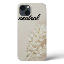 Neutral Beige Blommig Estetik iPhone 13 Fodral