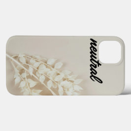 Neutral Beige Blommig Estetik iPhone 13 Fodral